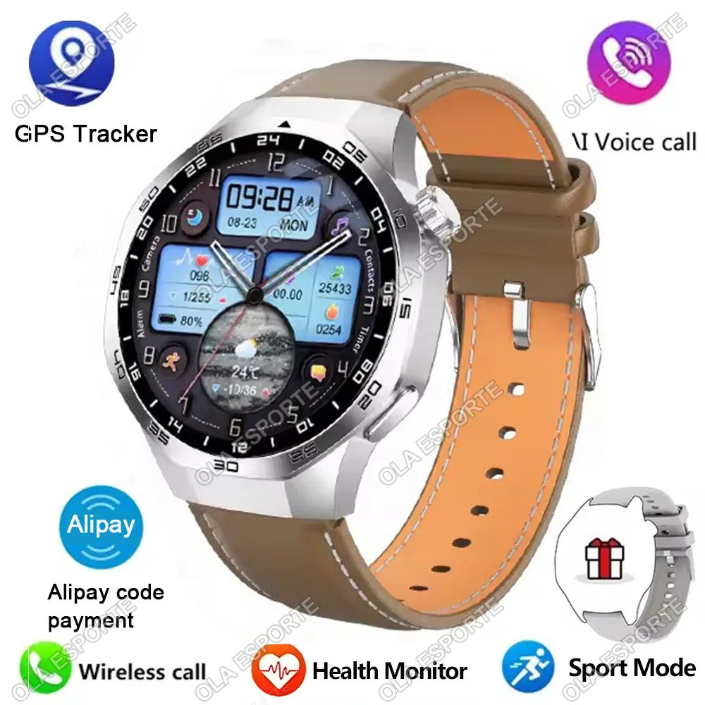 Novo Relógio Inteligente Masculino 2025 // Relógio 5 Pro // Tela AMOLED 1.52 // Chamada Bluetooth // Trajetória GPSM / NFC // Frequência Cardíaca Dinâmica // Relógios Inteligentes Island