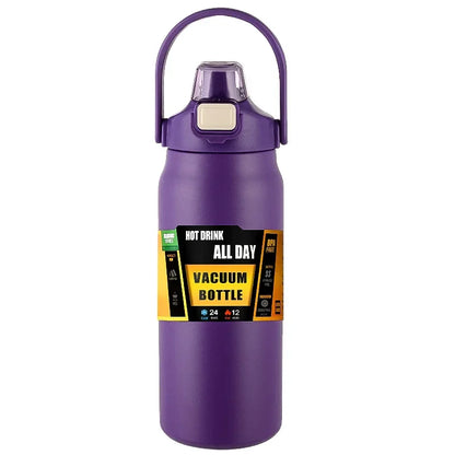 Garrafa térmica portátil para atividades ao ar livre, de aço inoxidável 304, caneca térmica, frascos a vácuo, garrafa esportiva para água fria e quente com canudo