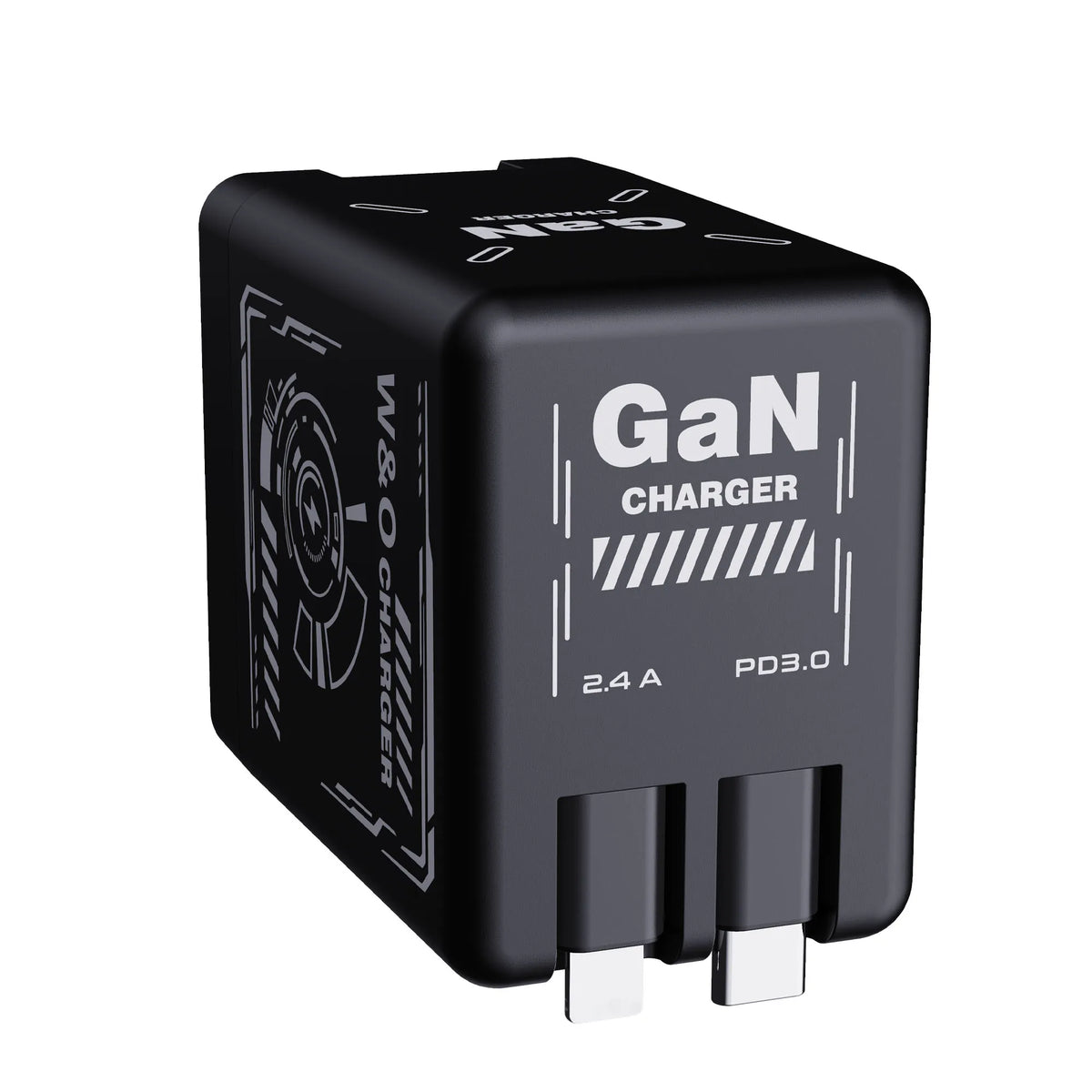 Carregador Rápido Portátil Multifuncional Dobrável GaN 20W PD3.0 // Com Proteção de Carga e Cabo Tipo-C Retrátil