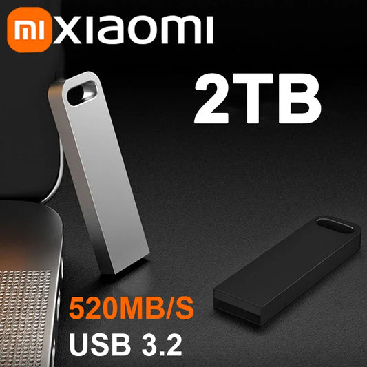 Pendrive Xiaomi 2TB USB 3.2 Flash Drives de Metal de Alta Velocidade // 1TB 512GB Unidade USB Portátil À Prova D'água Disco Flash de Memória Nova Chegada