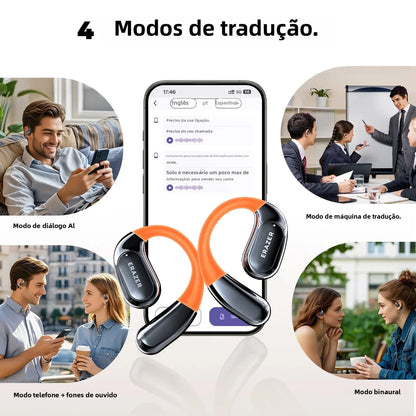ERAZER XP15 Wireless Headphones Bluetooth 5.4 AI Translator Earbuds Glowing Earhook Upgraded LCD Touchscreen ENC Noise Reduction