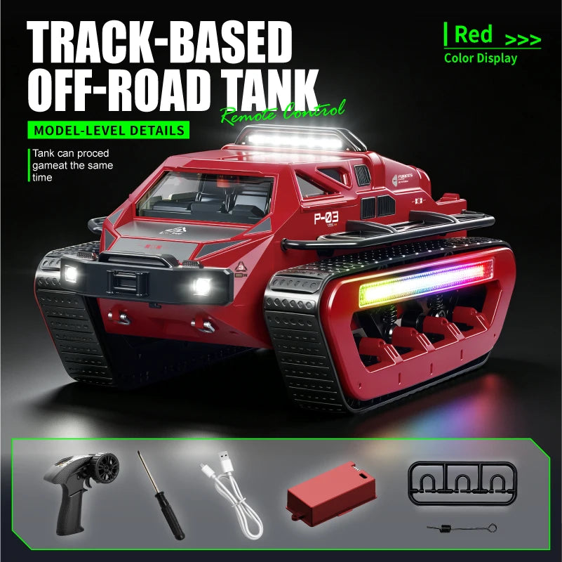Brinquedo de Controle Remoto JJRC C8840 // Tanque Off-Road c/ Esteiras // Controle Proporcional, Realista, Capaz de Fazer Manobras (Empinar e Rotação 360°) // Ótima Opção de Presente