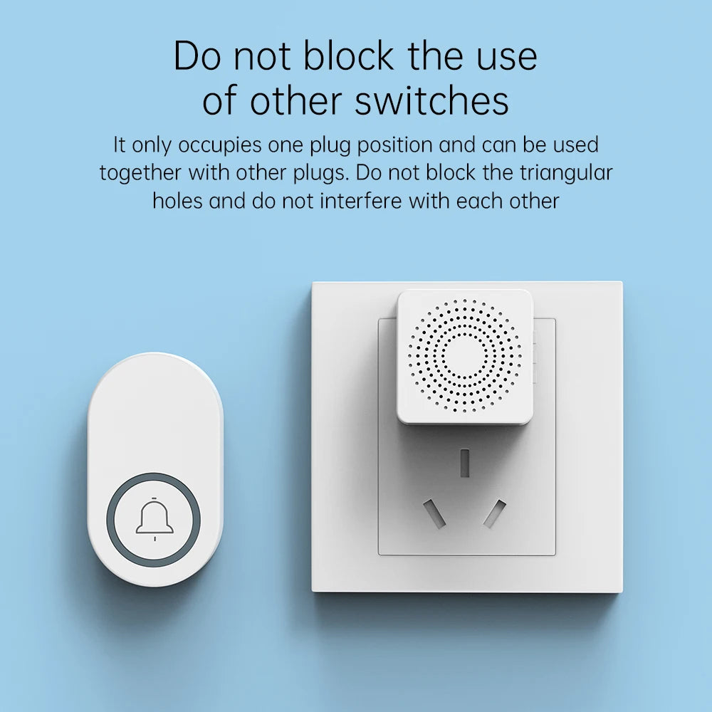 Campainha s/ Fio de Longo Alcance 150 m // 38 melodias // Alarme de Segurança Alimentado por Bateria CR2032