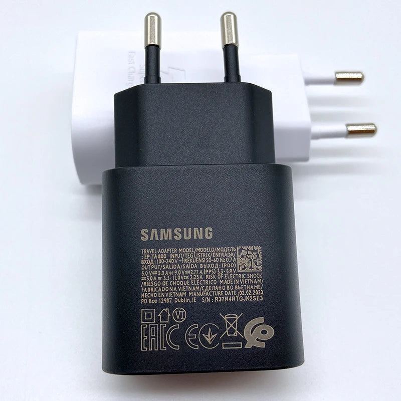 Carregador Samsung Original Super Rápido de 25W com USB Tipo C // Para Galaxy S24 S23 S20 S21 S22 Plus A54 A34, Flip e Fold 5 6 4