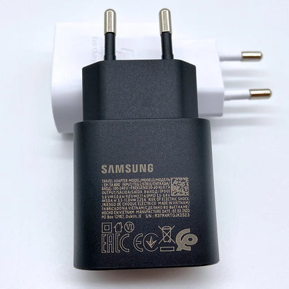 Carregador Samsung Original Super Rápido de 25W com USB Tipo C // Para Galaxy S24 S23 S20 S21 S22 Plus A54 A34, Flip e Fold 5 6 4