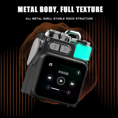 Caixa de Som Portátil s/ Fio Compatível c/ Bluetooth // Caixa de Som Mecânica de Metal c/ Tela de LED RGB e Suporte para Subwoofer de Mesa.