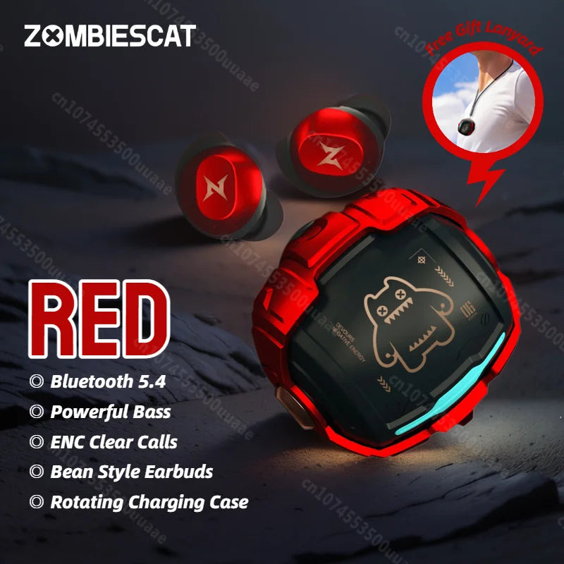 Fones de Ouvido Sem Fio Zombiescat B12 TWS – Bluetooth 5.4 // Design Intra-auricular Discreto // Estojo com Tampa Giratória // Fones Esportivos Bluetooth
