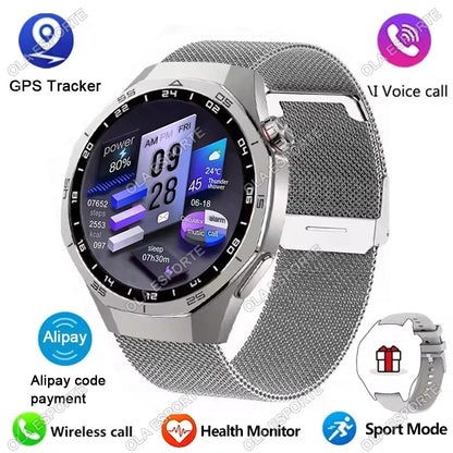 Novo Relógio Inteligente Masculino 2025 // Relógio 5 Pro // Tela AMOLED 1.52 // Chamada Bluetooth // Trajetória GPSM / NFC // Frequência Cardíaca Dinâmica // Relógios Inteligentes Island