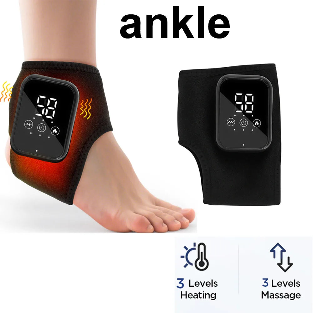 Faixa de Suporte e Proteção para Tornozelo com Aquecimento, Compressão Térmica e Massagem Vibratória