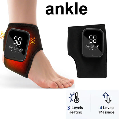 Faixa de Suporte e Proteção para Tornozelo com Aquecimento, Compressão Térmica e Massagem Vibratória