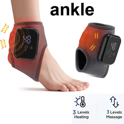Faixa de Suporte e Proteção para Tornozelo com Aquecimento, Compressão Térmica e Massagem Vibratória