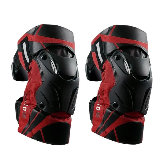Protetores de joelho off-road: armadura CE resistente a impactos e alças ajustáveis para pilotagem noturna e corridas de motocicleta