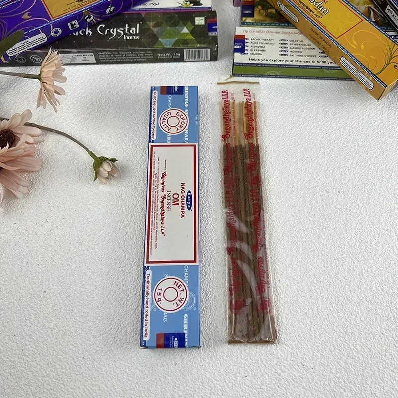 Incenso Indiano Satya Varas Artesanais com Seis Sabores // 5BOX NAG Champa Coleção de Aromas Medicinais Refrescantes para Meditação em Casa