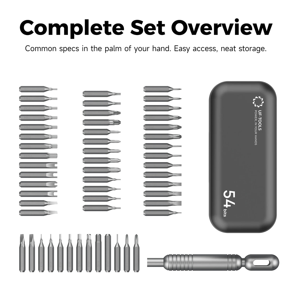 Mini Kit de Chaves de Fenda de Precisão 55 em 1 com Pontas Magnéticas Phillips // Conjunto Multifuncional de Ferramentas Manuais p/ Reparo de Celulares, Relógios, Óculos e PCs