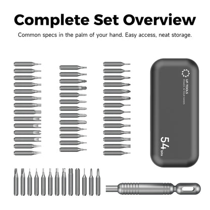 Mini Kit de Chaves de Fenda de Precisão 55 em 1 com Pontas Magnéticas Phillips // Conjunto Multifuncional de Ferramentas Manuais p/ Reparo de Celulares, Relógios, Óculos e PCs