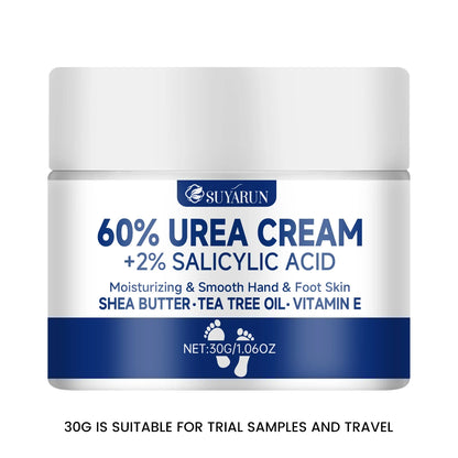 Creme p/ Pés SUYARUN 60% Ureia p/ Calcanhares Rachados e Pele Seca // Tratamento Hidratante Intensivo // Removedor de Calosidades // Cuidado p/ Pés Diabéticos.