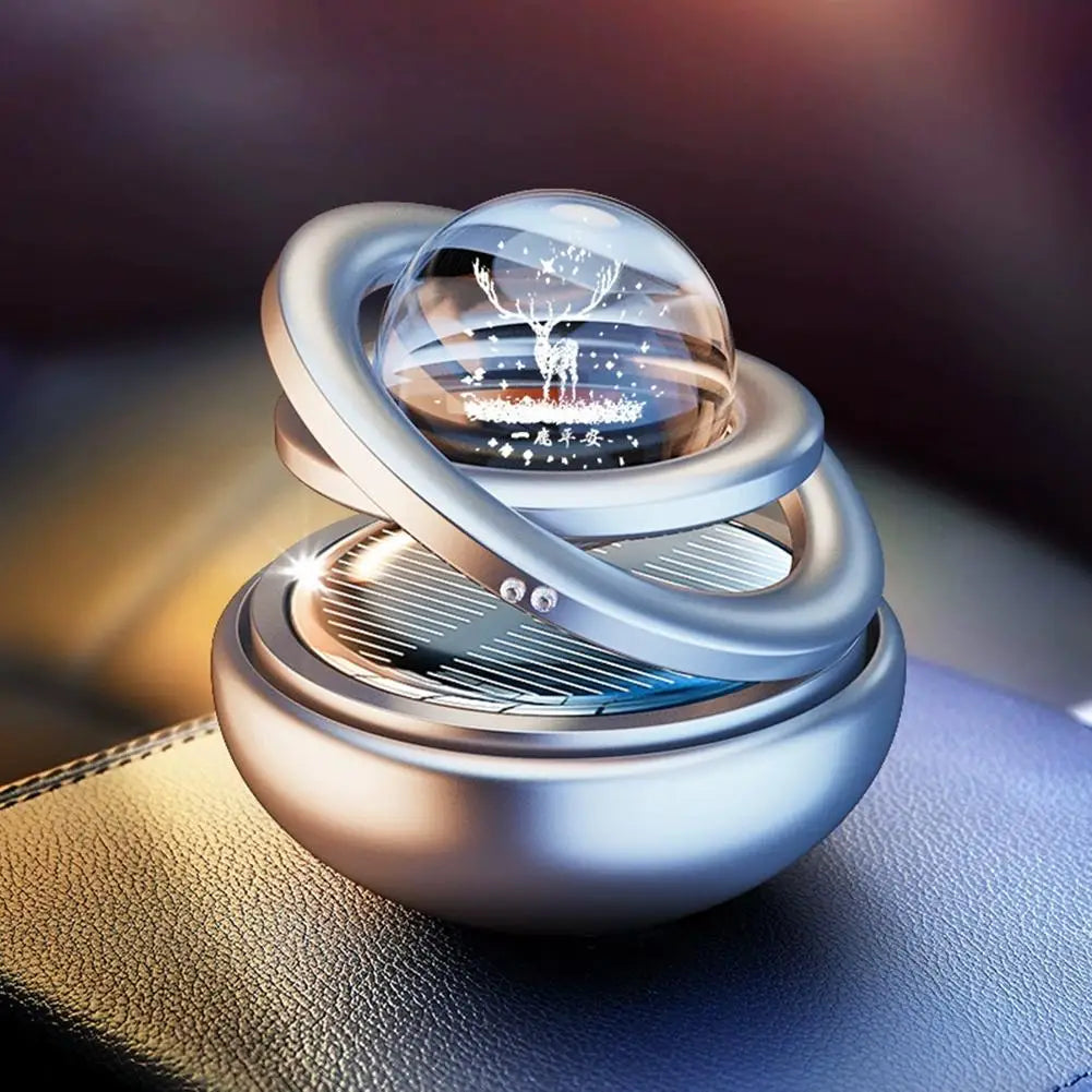 Difusor de Aromaterapia Giratório para Carro (Movido a Energia Solar) // Aromatizador e Perfumador de Ambiente Interno (Sem Pastilha)