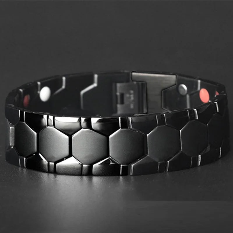 Pulseira Unissex de Hematita Magnética e Elástica // Terapia Antifadiga e Bem-Estar // Presente