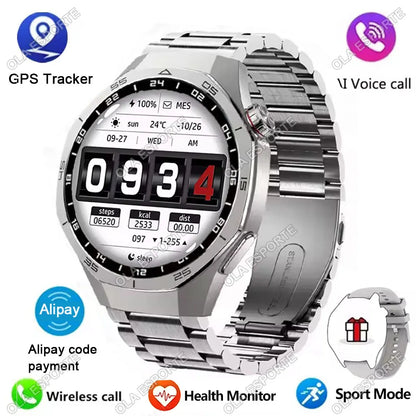 Novo Relógio Inteligente Masculino 2025 // Relógio 5 Pro // Tela AMOLED 1.52 // Chamada Bluetooth // Trajetória GPSM / NFC // Frequência Cardíaca Dinâmica // Relógios Inteligentes Island