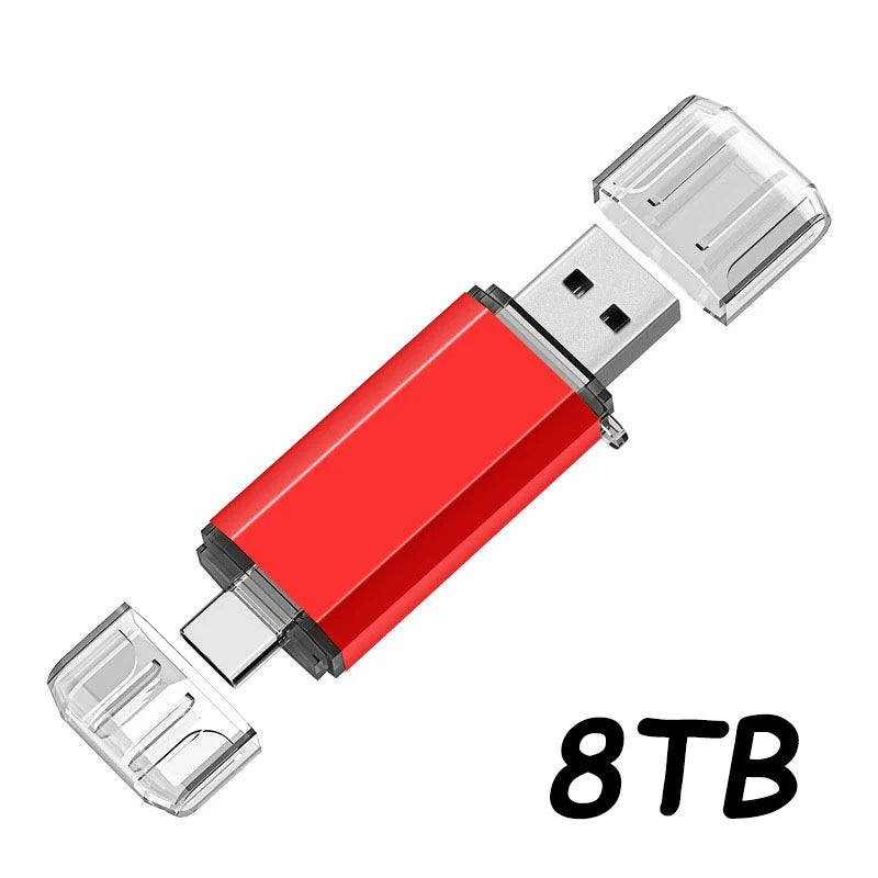 Novo Pendrive OTG 2 em 1 de 16 TB (USB 3.0 e Tipo-C) para iPhone, Samsung, Huawei, Xiaomi, Android e Notebook