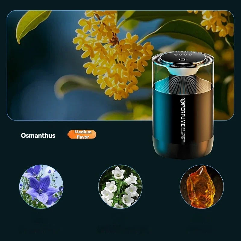 Aromatizador de Ar Inteligente Recarregável p/ Carro // Difusor de Aroma em Formato de Nuvem c/ Luz RGB p/ Interior Automotivo.