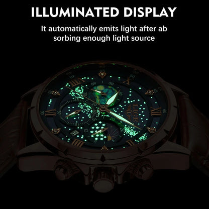 Relógio Casual LIGE Sport Watch Masculino // Luxo À Prova D 'Água // Data Luminosa / Cronógrafo // Relógio de Quartzo c/ Pulseira de Couro