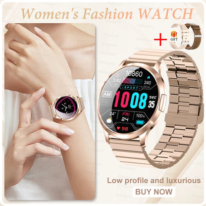 Novo Smartwatch Feminino 2026 // Presente com Tela Touch Completa de 1,32 Polegadas // Funções de Esporte e Fitness // Chamadas Bluetooth e Design Elegante