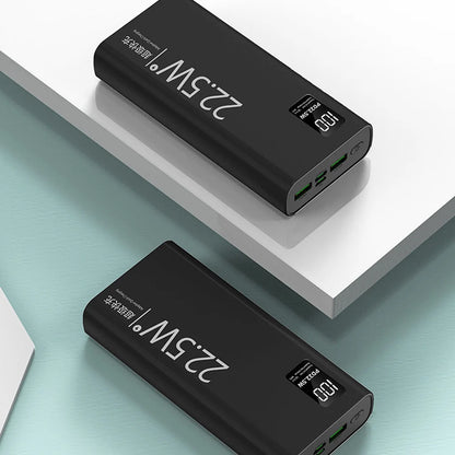 Power Bank 20000mAh Portátil com Tela LCD // Carregamento Rápido e 2 Saídas USB p/ Celular, Tablet e Viagem