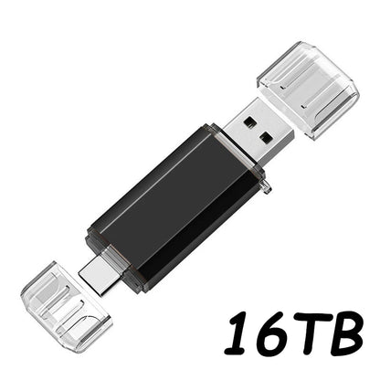 Novo Pendrive OTG 2 em 1 de 16 TB (USB 3.0 e Tipo-C) para iPhone, Samsung, Huawei, Xiaomi, Android e Notebook
