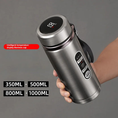 Garrafa Térmica de Aço Inoxidável (SUS304) p/ Chá e Agua// Com Capacidade de 500 ml  // Isolamento a Vácuo e Visor de Temperatura em LED.