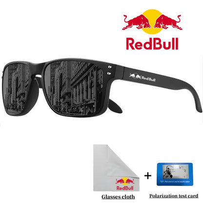 Óculos de Sol Quadrados Polarizados Red Bull Fashion F1 Unissex // Acabamento de Alta Qualidade // Proteção UV