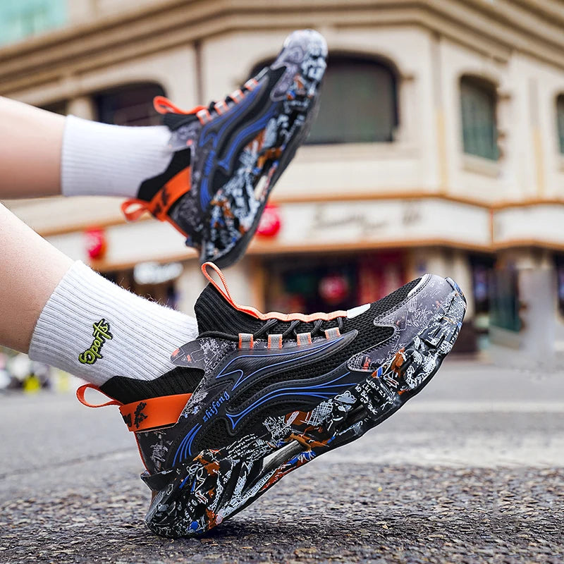 Tênis de Luxo Casuais Masculinos // Tênis de Corrida // Sapatos Respiráveis // Mocassins da Moda