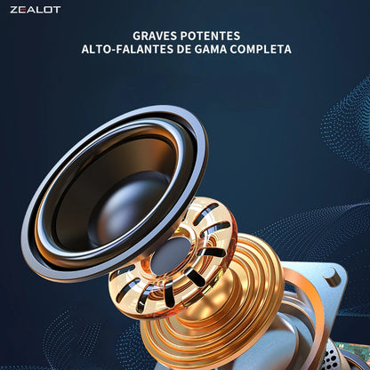 ZEALOT S32 5W Wireless Speakers, Portable Subwoofer Speaker, 1800mAh Battery, 10 Hours Playtime Loud Stereo, Booming Bass.