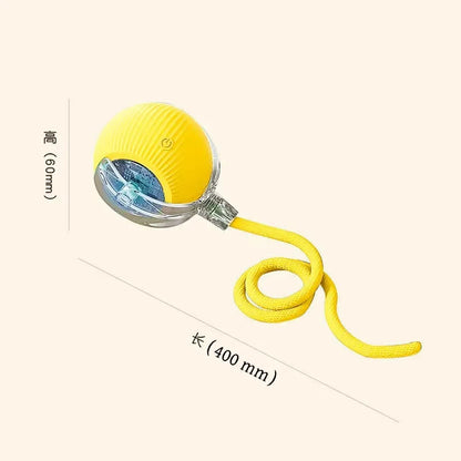 C015 Bola de Brinquedo p/ Gatos // Bola Rolante Inteligente p/ Animais de Estimação // Bola Interativa Automática c/ Cauda