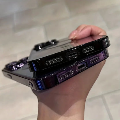 Capa Transparente de Luxo c/ Revestimento Magnético p Carregamento s/ Fio MagSafe para iPhone 16, Plus.