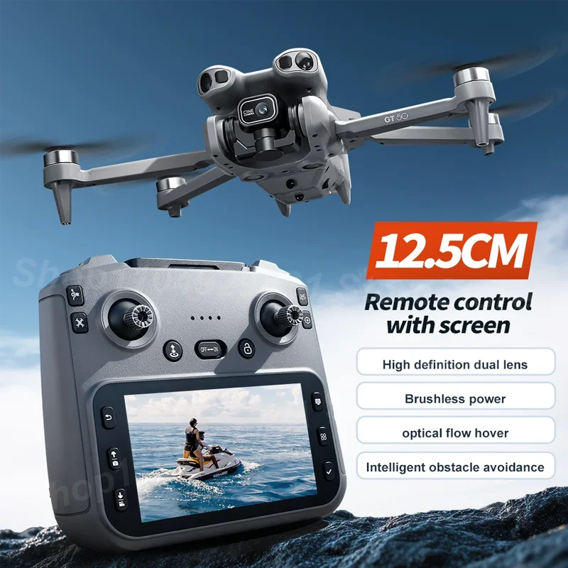 Drone RC GT50 PRO Original 2026 NOVO // Com Câmeras Duplas 8K HD, Wi-Fi, GPS // 20 minutos de Voo, Fotografia Aérea, Quadricóptero // Brinquedo de Controle Remoto