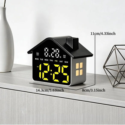 Relógio de Mesa Eletrônico c/ LED // Despertador Digital // Controle de Voz // Ajuste de Data e Dia da Semana // Ajuste de Brilho e Luz Noturna (Formato 12/24 Horas).
