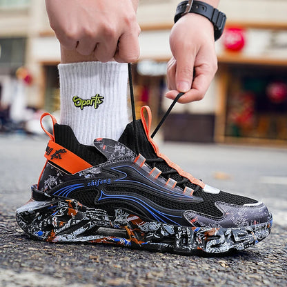 Tênis de Luxo Casuais Masculinos // Tênis de Corrida // Sapatos Respiráveis // Mocassins da Moda
