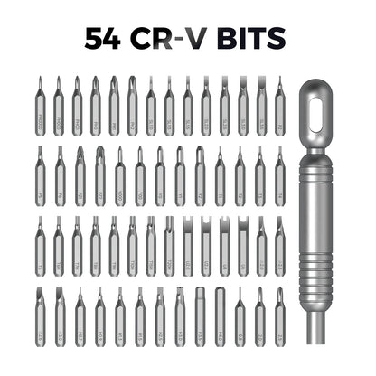 Mini Kit de Chaves de Fenda de Precisão 55 em 1 com Pontas Magnéticas Phillips // Conjunto Multifuncional de Ferramentas Manuais p/ Reparo de Celulares, Relógios, Óculos e PCs