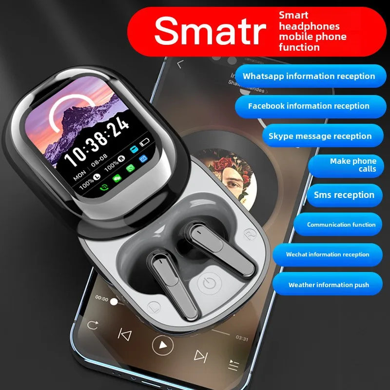 Fone de Ouvido s/ Fio Bluetooth 2025 c/ AI Tradução // Slider Design // Nova Chegada // Tela Sensível ao Toque s/ Atraso // Redução de Ruído // Bateria Longa