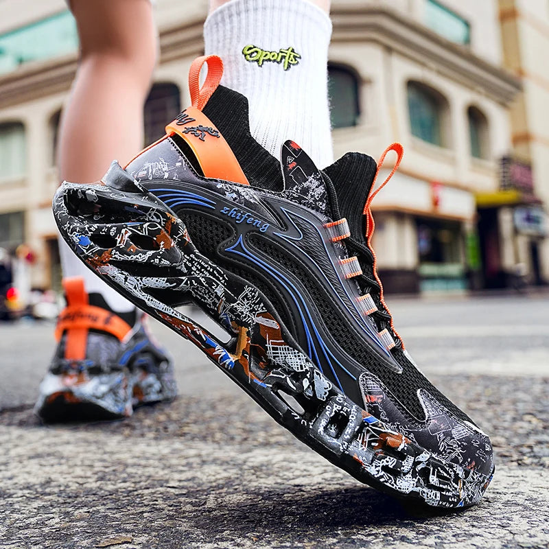 Tênis de Luxo Casuais Masculinos // Tênis de Corrida // Sapatos Respiráveis // Mocassins da Moda