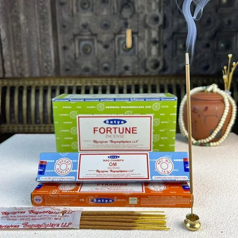 Incenso Indiano Satya Varas Artesanais com Seis Sabores // 5BOX NAG Champa Coleção de Aromas Medicinais Refrescantes para Meditação em Casa