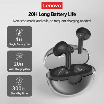 Fones de Ouvido s/ Fio Bluetooth Lenovo LP80 Choice // Bateria de Longa Duração, À Prova D'água // Som Estéreo HIFI // Esportivo // Com Microfone