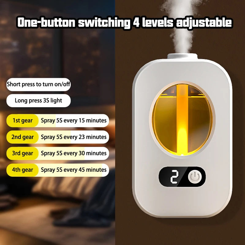 Difusor Automático de Aromaterapia // Aromatizador de Ambiente para Banheiro e Lavabo // Dispensador de Óleo Essencial e Umidificador