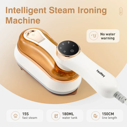 Ferro a Vapor Portátil, 1200W // Aquecimento em 15 Segundos // Rotação de 180° // Com Tela LCD (Branco)