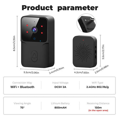 Campainha Home Tuya Sem Fio Onenuo WI FI  // Campainha c/ Câmera DC AC Alimentado por Bateria // Campainha com Alexa Google Campainha/Câmera