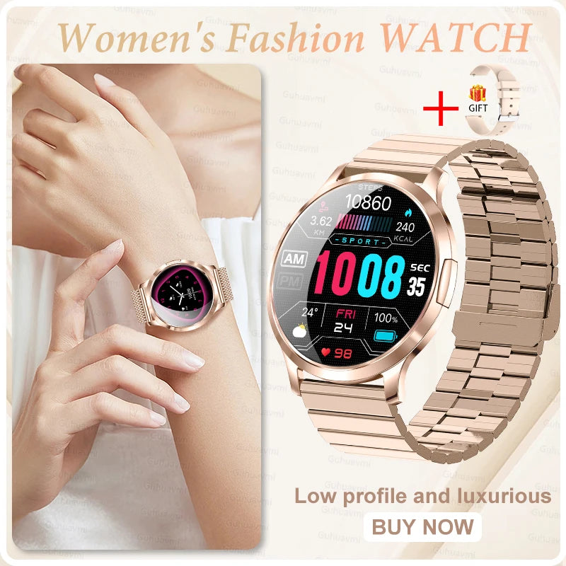 Novo Smartwatch Feminino 2026 // Presente com Tela Touch Completa de 1,32 Polegadas // Funções de Esporte e Fitness // Chamadas Bluetooth e Design Elegante