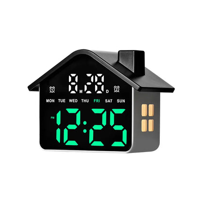 Relógio de Mesa Eletrônico c/ LED // Despertador Digital // Controle de Voz // Ajuste de Data e Dia da Semana // Ajuste de Brilho e Luz Noturna (Formato 12/24 Horas).