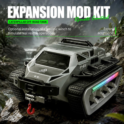 Brinquedo de Controle Remoto JJRC C8840 // Tanque Off-Road c/ Esteiras // Controle Proporcional, Realista, Capaz de Fazer Manobras (Empinar e Rotação 360°) // Ótima Opção de Presente