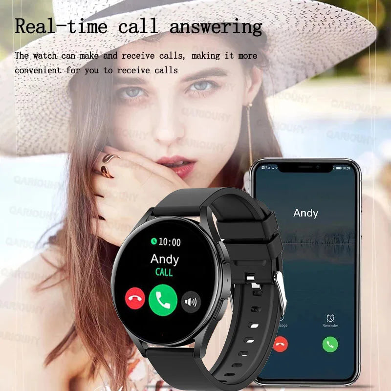 Smartwatch 5 QARIOUHY Novo 2024 Unissex // Toque Completo / Pressão Arterial / Oxigênio no Sangue / Bluetooth / Chamada / Esportes